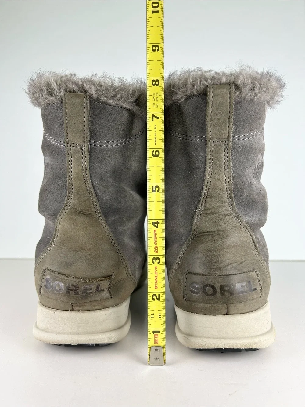 Sorel Explorer Joan Quarry Gray Suede Leather Lace Up Waterproof Ankle Boot